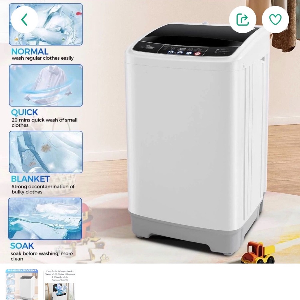 Compact White Washing Machine